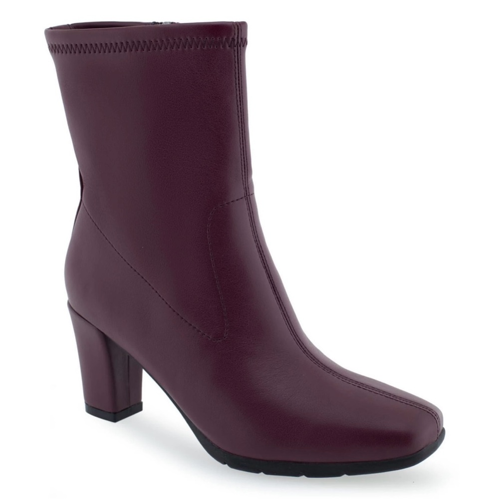 Aerosoles Cinnamon Women's Leather Mid-Calf Booties.WIDE